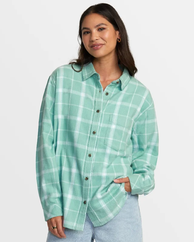 Mable Flannel Long Sleeve Shirt - Green Haze