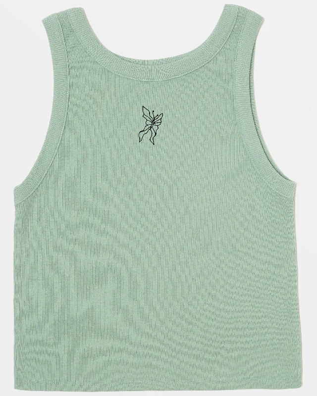 Wide Rib Tank Top - Green Haze