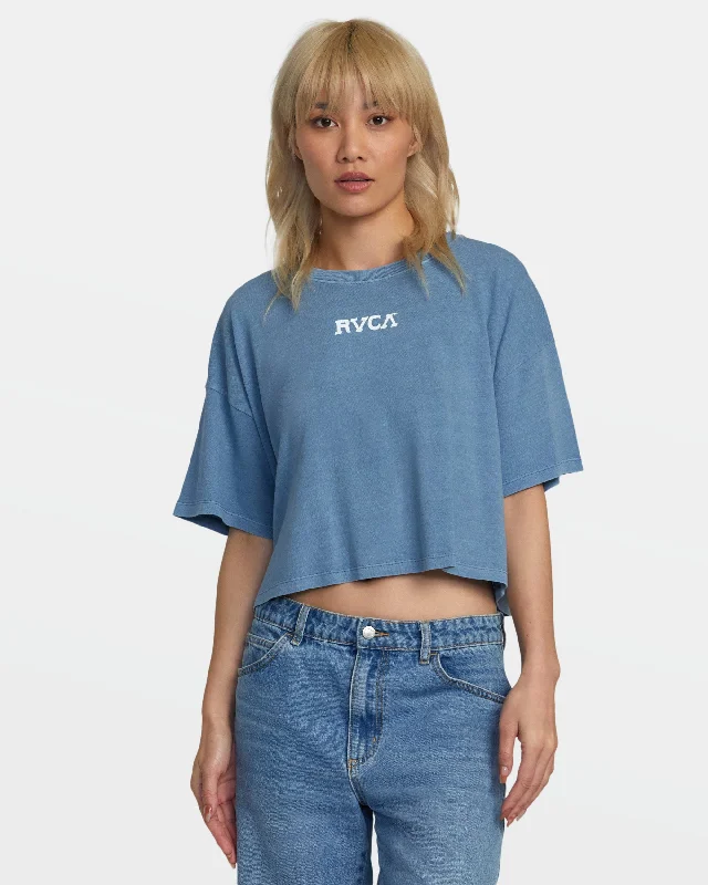 Boyfriend Cropped Tee - Coronet Blue