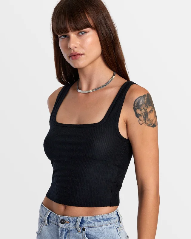 Selects Slate Tank Knit - RVCA Black