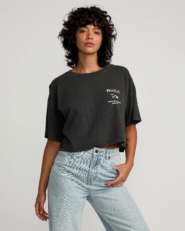 State Of Aloha Tee - Washed Black