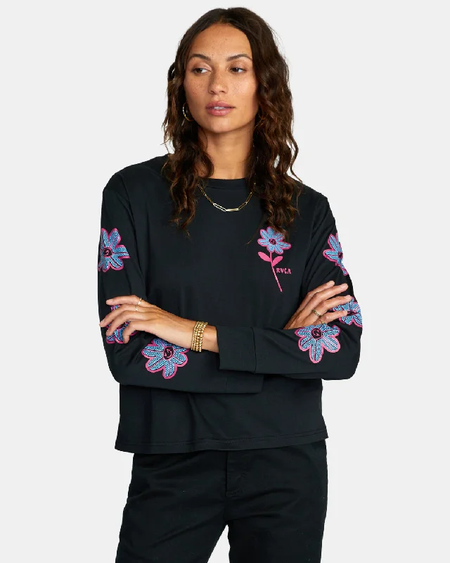 Happy Daisy Long Sleeve Tee - RVCA Black