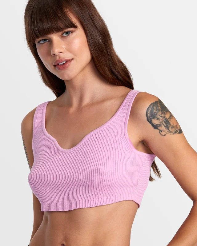 Selects Roundabout Sweater Tank V-Neck Sweater - Pastel Lavender