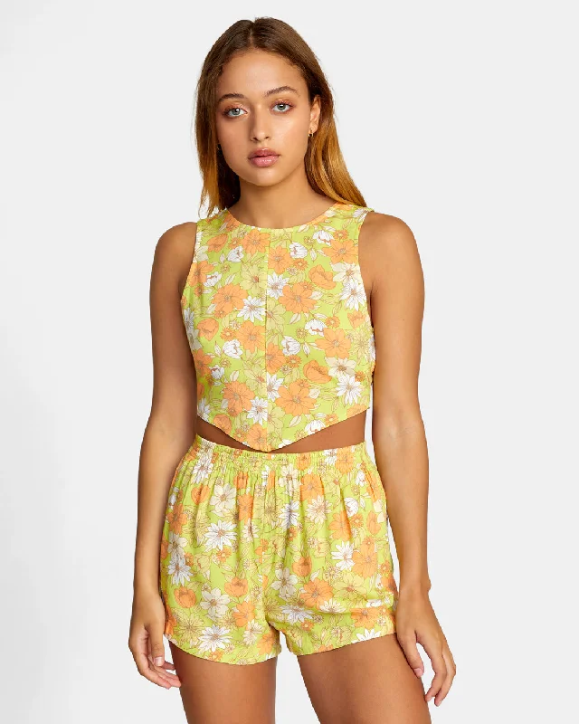 Pamela Cropped Tank Top - Limeade