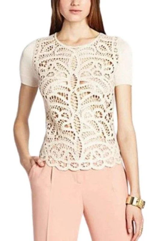 Lace Crochet Silk Blend Top