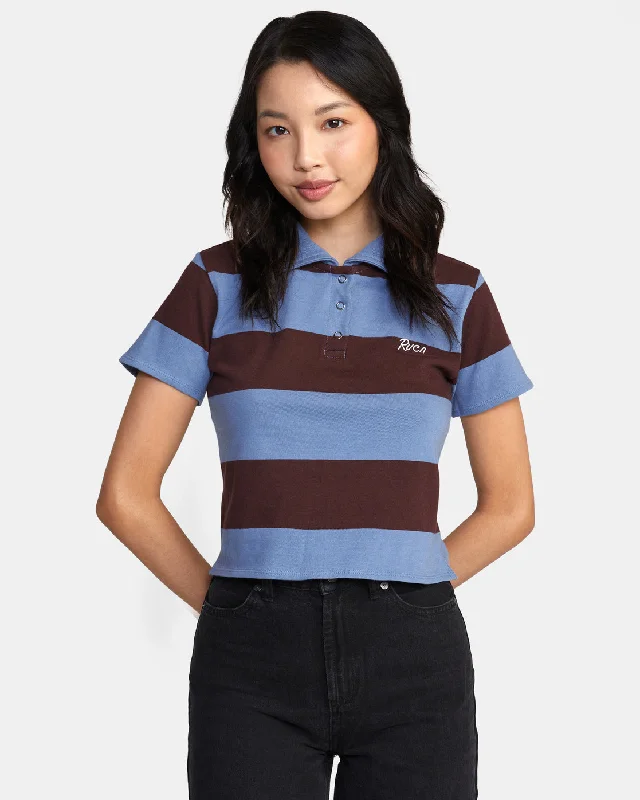 Replay Cropped Polo Tee - Infinity Blue