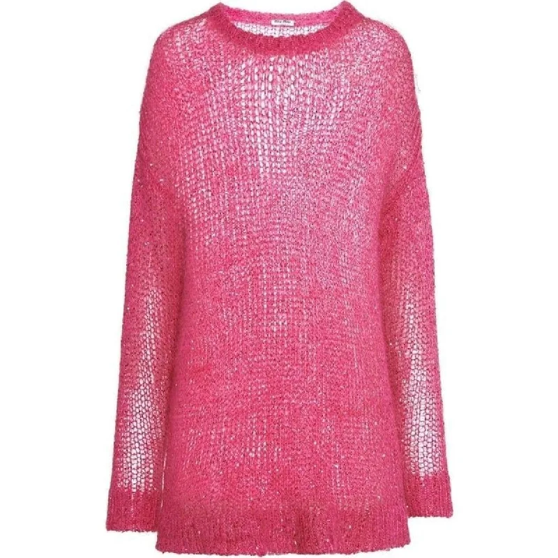 Oversized Sequin-Embellished Mohair Jumper