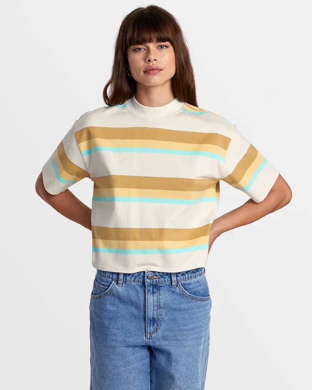 Kinney Mock Neck Tee - Latte