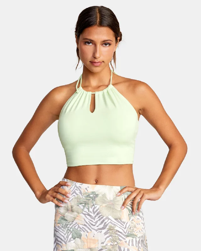 Sabrina Halter Top - Lime Twist