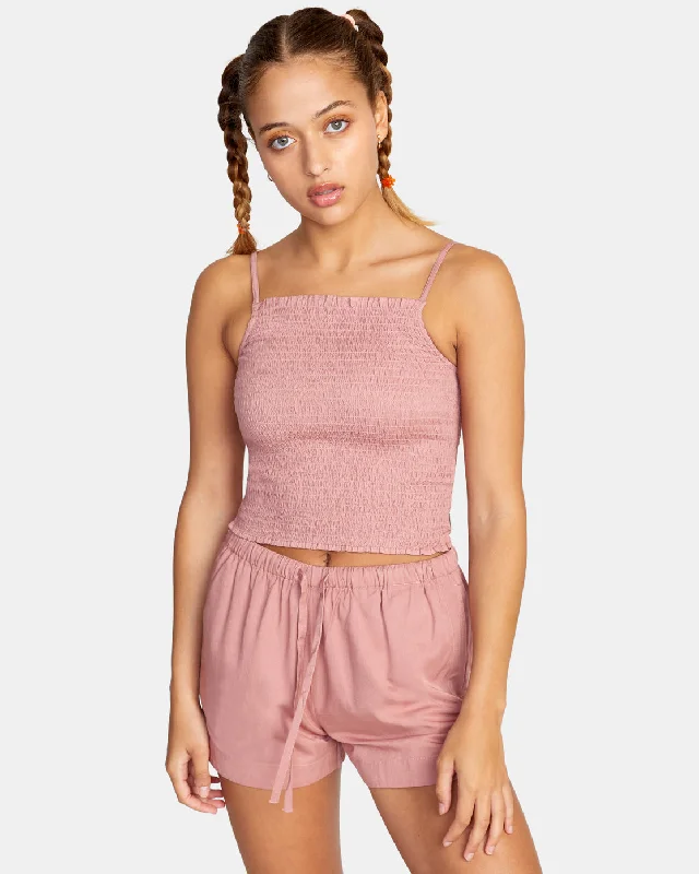 Revival Smocked Crop Top - Deep Dusty Rose