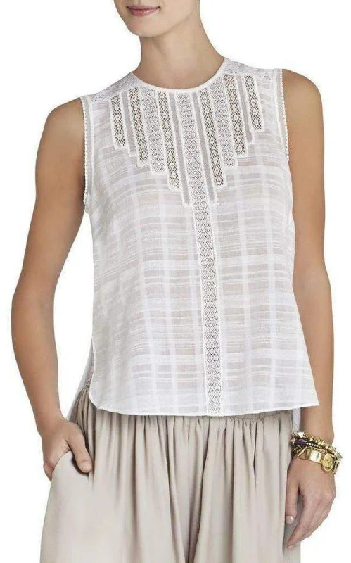 Marci Sleeveless Lace-Trim Top