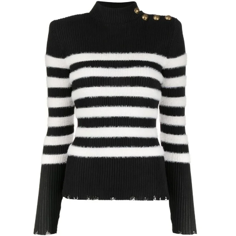 Rib Knit Striped Sweater