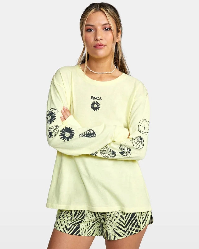 Pet Cactus Long Sleeve Tee - Dusty Yellow