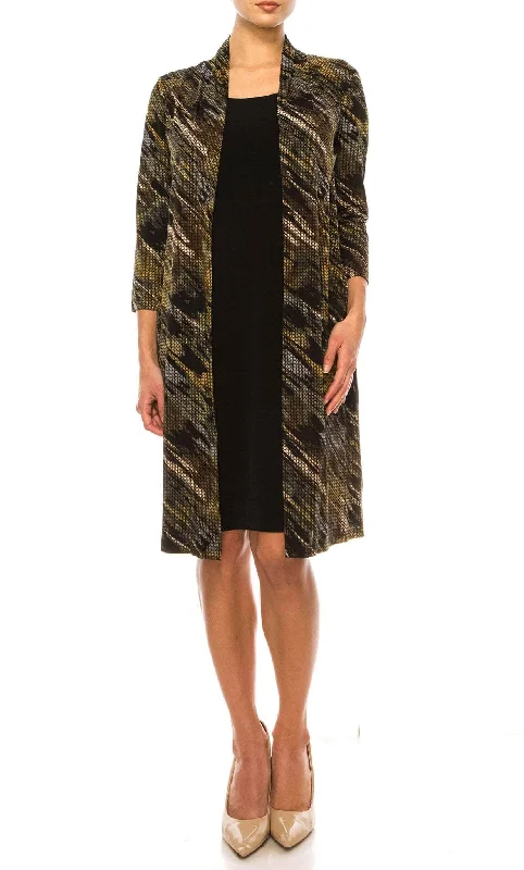 Connected Apparel TGL70975 - Abstract Print Faux Jacket Dress