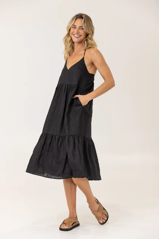 ALORA MIDI DRESS - Black