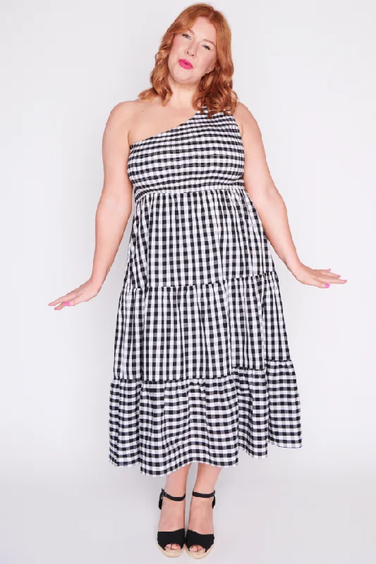 Spencer Black Gingham Dress