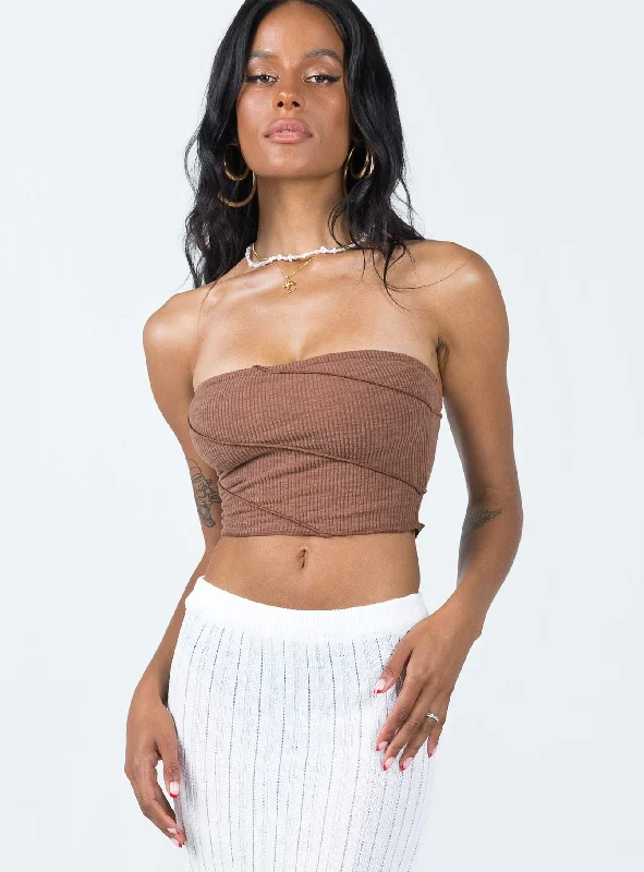 Oscar Strapless Top Brown