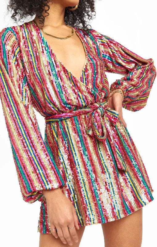 Wear Me Out Dress ~ Disco Rainbow Stripe