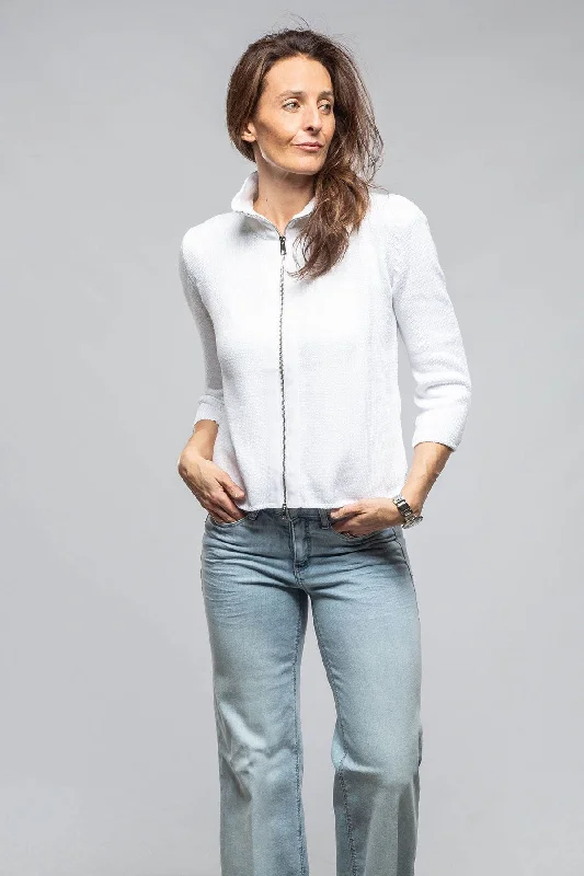 Crete Zip Sweater In White