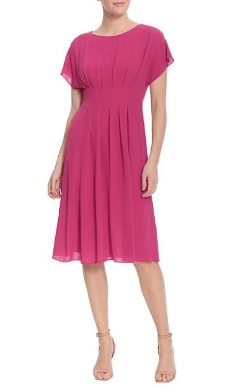 London Times T6318M - Chiffon Flowy Midi Dress