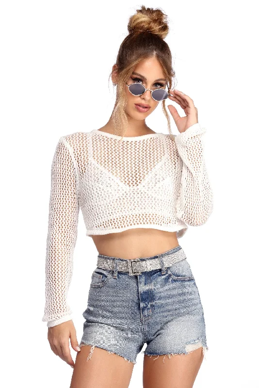 Getaway In Crochet Crop Top