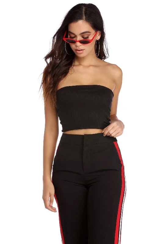 Basic Ribbed Cropped Tube Top