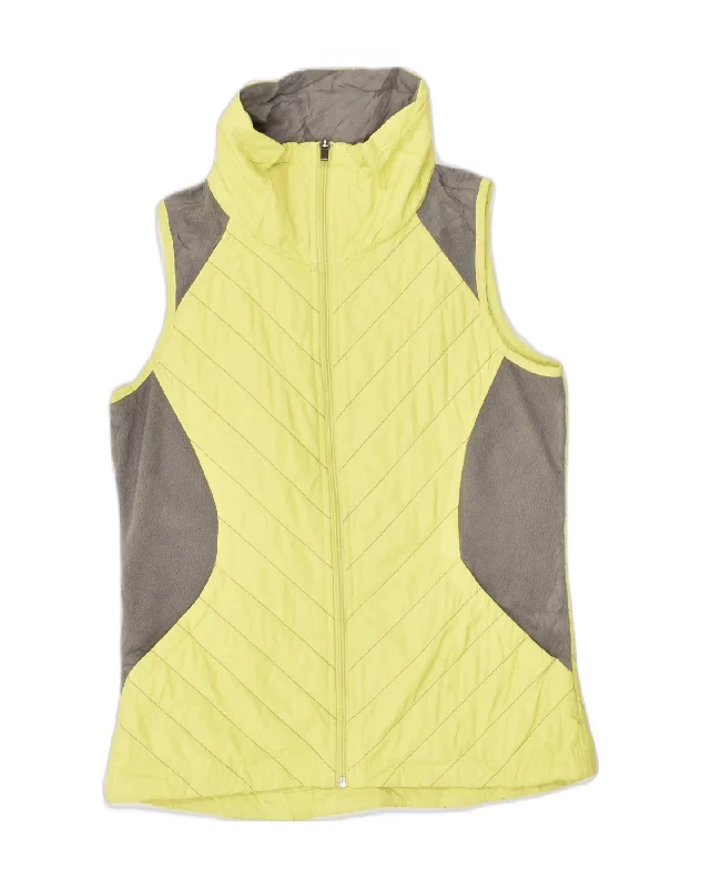 COLUMBIA Womens Gilet UK 10 Small Yellow Colourblock Polyester