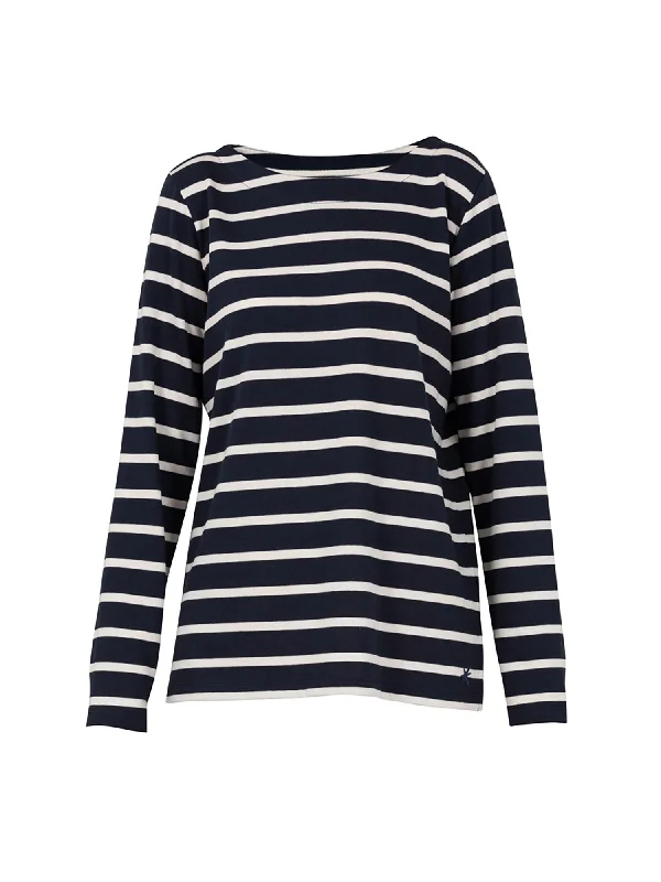 Luna Striped Blouse - Deep Navy/Ecru