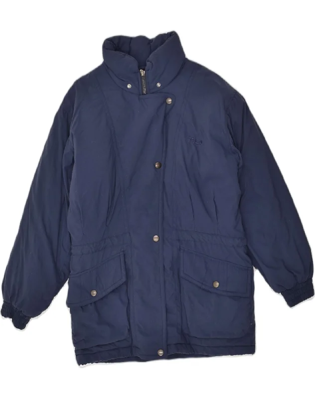 FILA Womens Windbreaker Jacket UK 10 Small Navy Blue