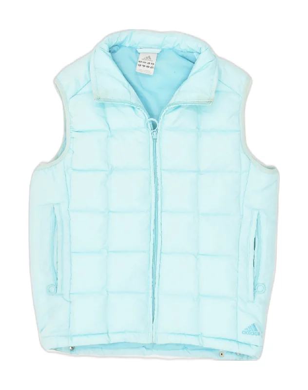 ADIDAS Womens Padded Gilet UK 8 Small  Blue Polyester