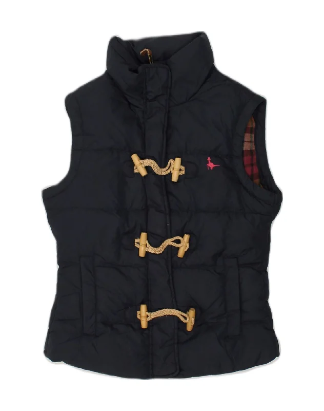 JACK WILLS Womens Padded Gilet UK 8 Small  Navy Blue Nylon