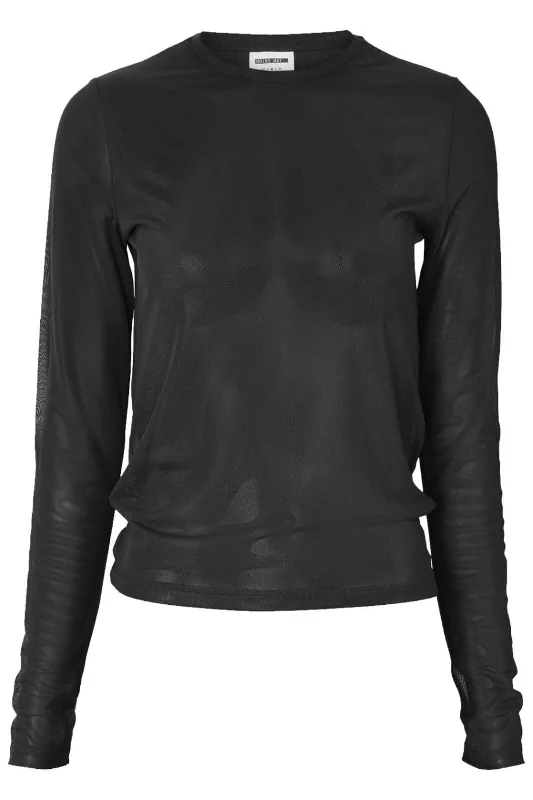 Noisy May - Nmjudith L/S Mesh Top Bg - 4067983 Black