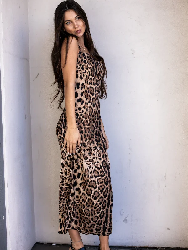 Elora Leopard Midi Dress