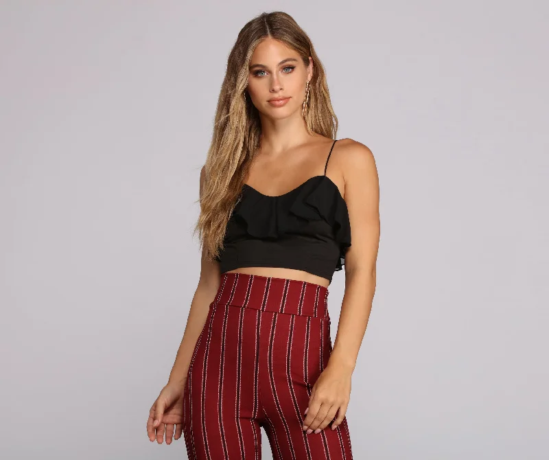 Sweetheart Ruffle Crop