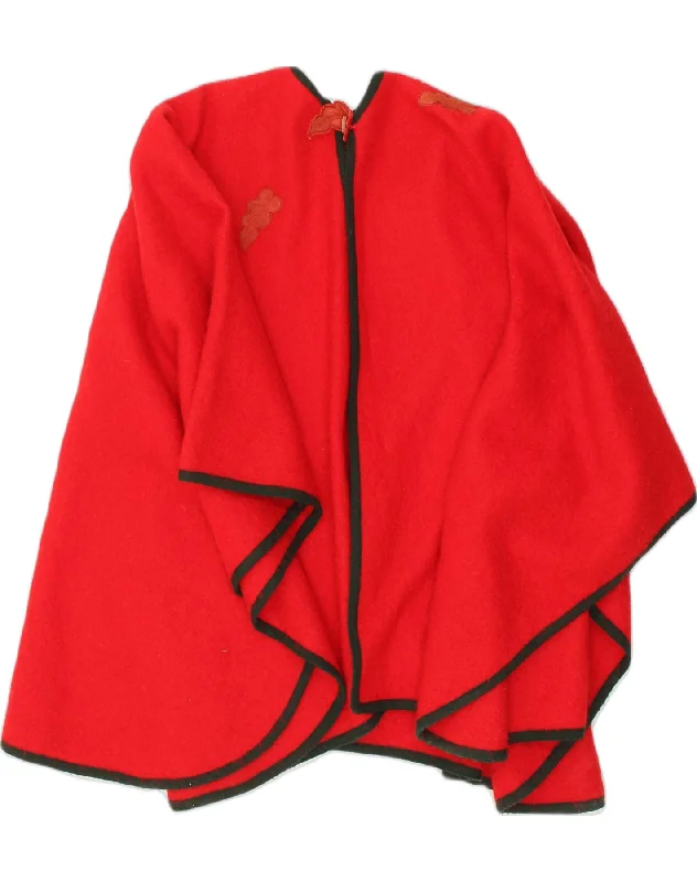 VINTAGE Womens Poncho Coat One size Red