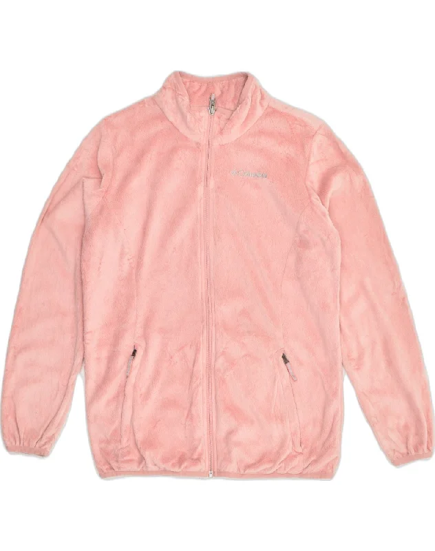 COLUMBIA Womens Fleece Jacket UK 14 Large Pink Polyester