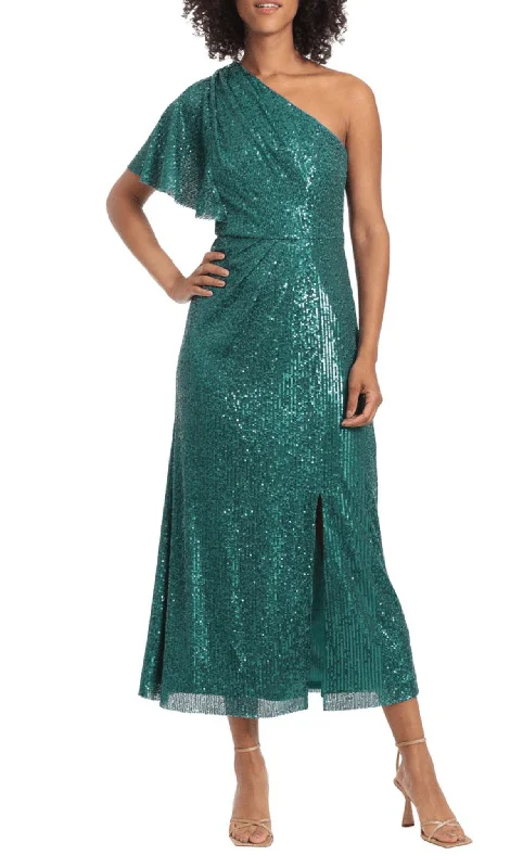 Maggy London G5510M - Sequined Asymmetrical Dress