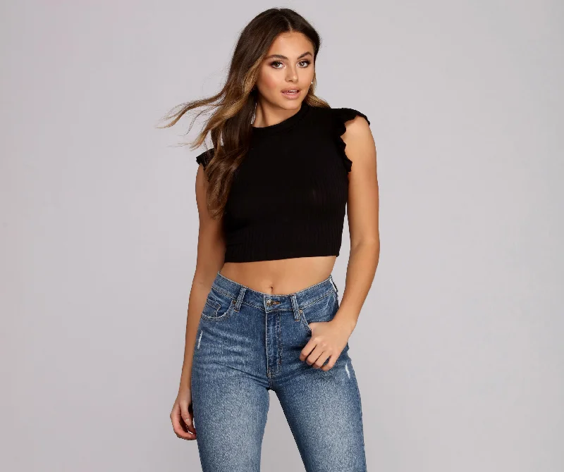 Flatter Me Ruffle-Sleeve Top