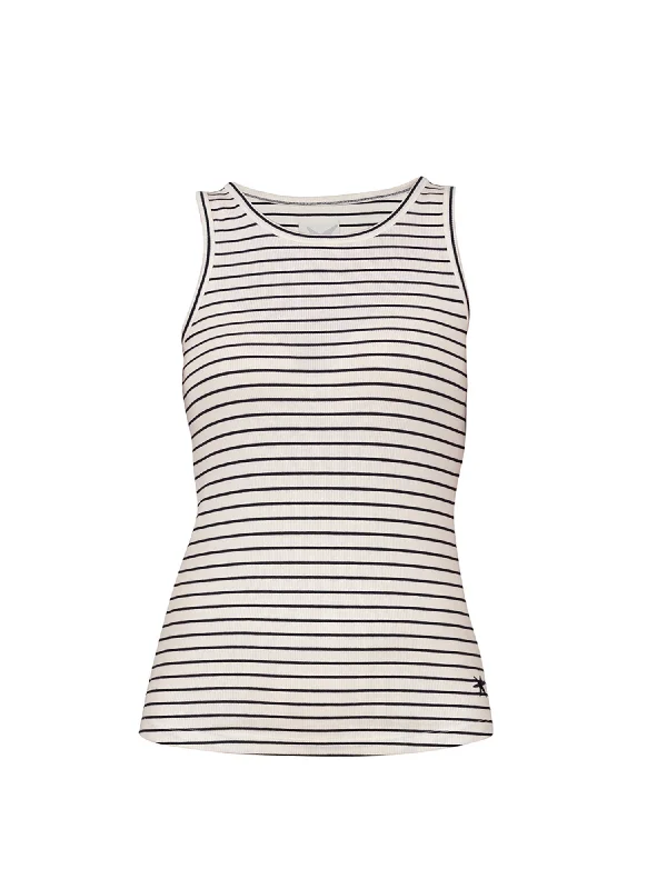 Neil Tank Top - Deep Navy/Ecru