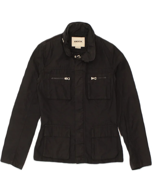 GEOX Womens Utility Jacket UK 10 Small  Black Cotton