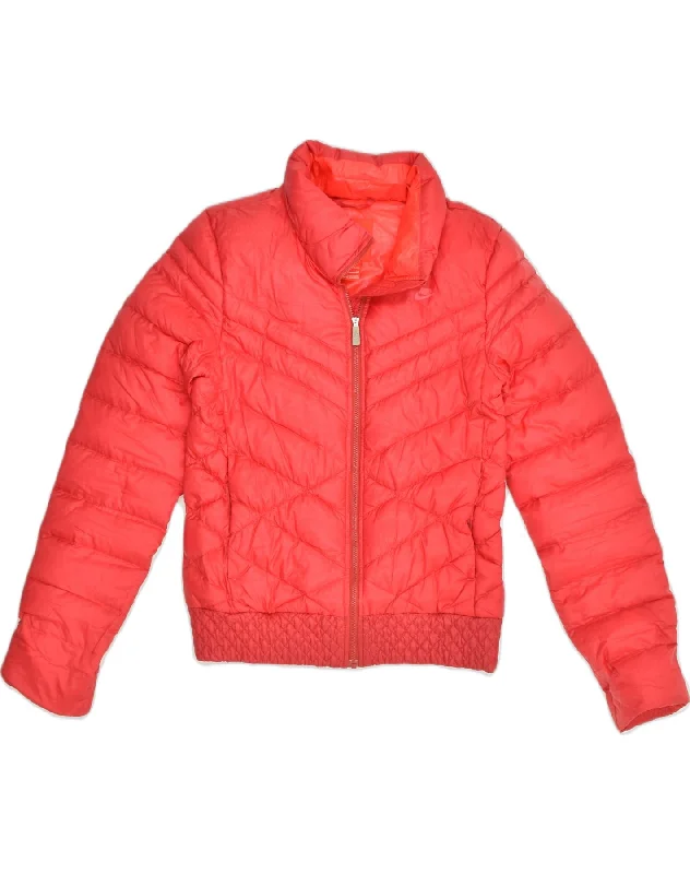 NIKE Womens Padded Jacket UK 10 Small Red Polyester