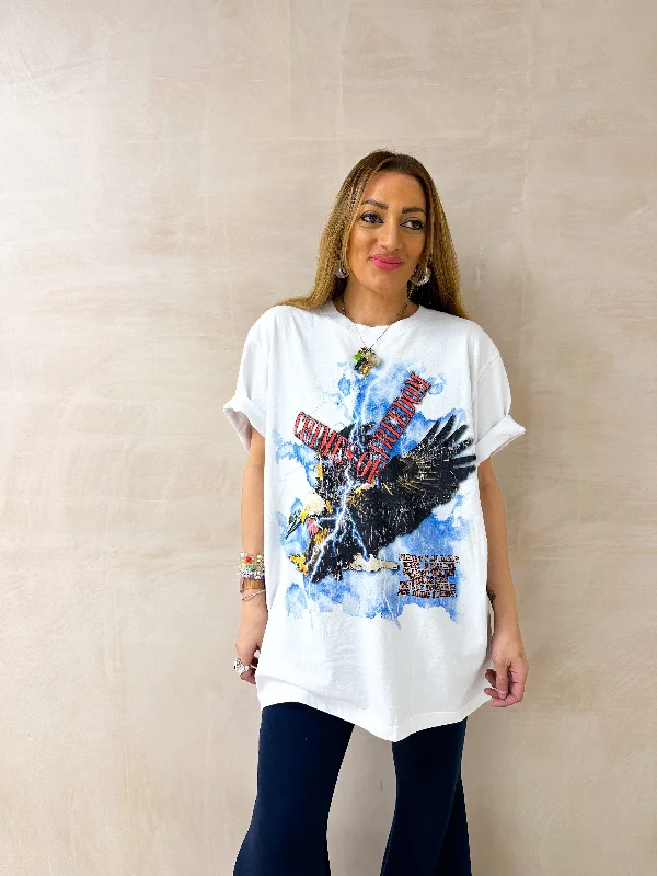 Chimes Of Freedom 'Soaring Eagle' Tee In White