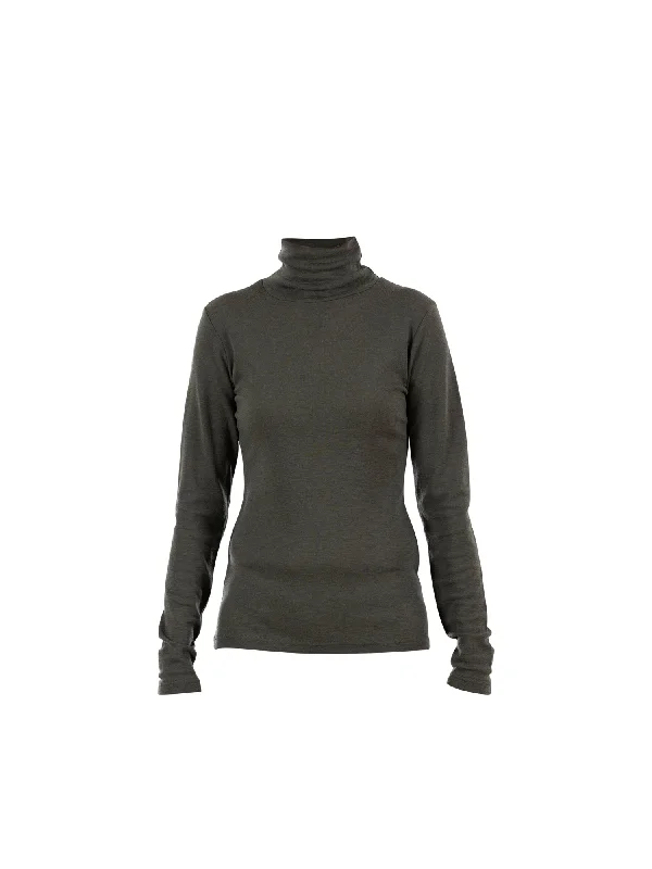 Regina thin turtleneck merino Knit - Hunter Green